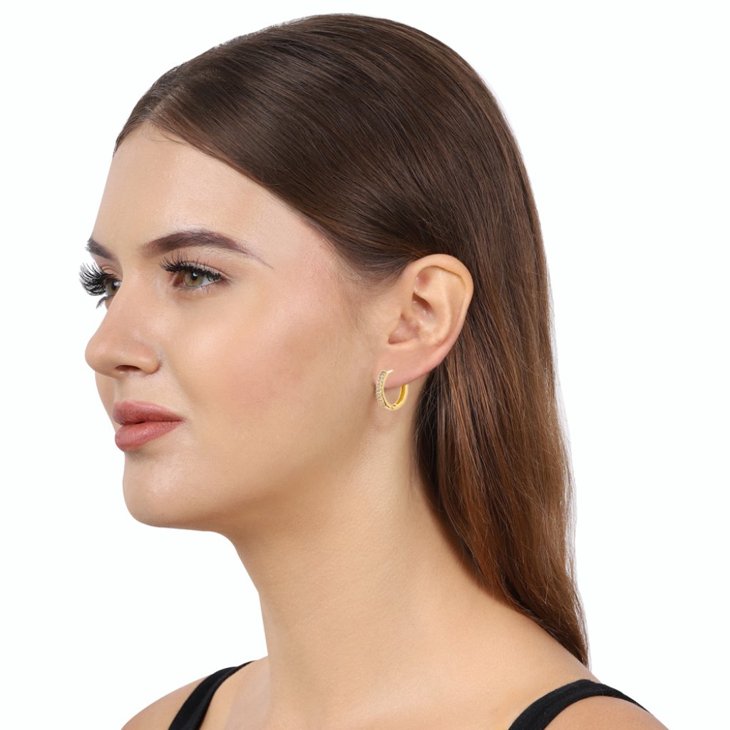 Vanbelle 18k Gold Plated Jewelry Round Small Huggies Earring